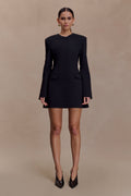 Gretchen Suiting Mini Dress - Black
