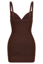 Maison Bandage Knit Mini Dress - Chocolate